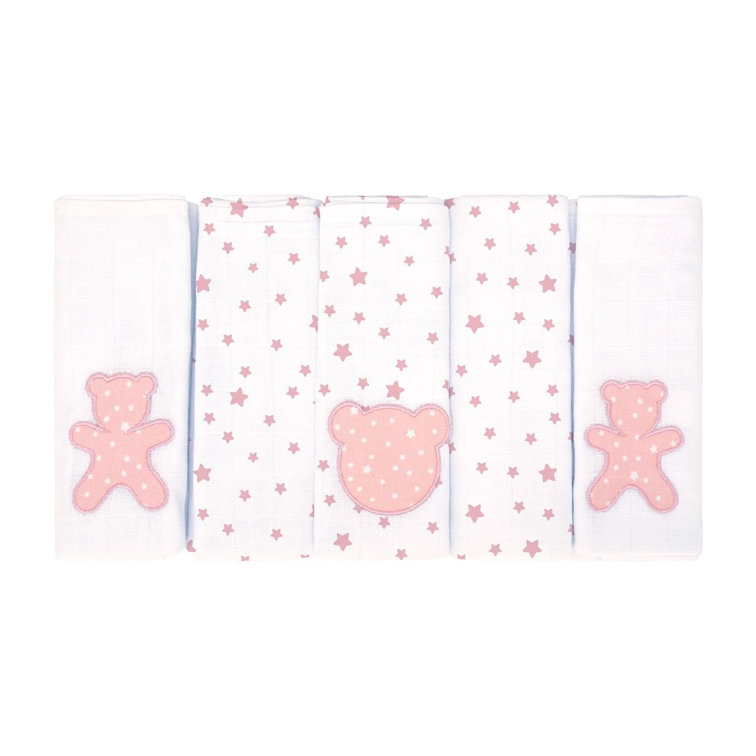 Fralda de Pano Bublim Luxo C/5 Fraldas: Rosa