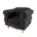 Ver imagem 2 de Poltrona Elisabeth Chesterfield Capitone Suede Preto Decorativa / Sala, Tv, Estar, Recepção, barbear
