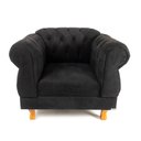 Ver imagem 1 de Poltrona Elisabeth Chesterfield Capitone Suede Preto Decorativa / Sala, Tv, Estar, Recepção, barbear