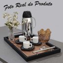 Ver imagem 5 de Bandeja Café Xícaras Bebidas Bar Decorativa Portátil Entrada Hall Alças Ambiente Sala Madecor BANDEJ