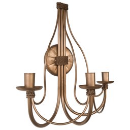 Luminária de Parede Com Cúpulas de Algodão Decoração Interna - Dourado - 11