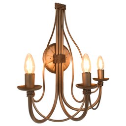 Luminária de Parede Com Cúpulas de Algodão Decoração Interna - Dourado - 9