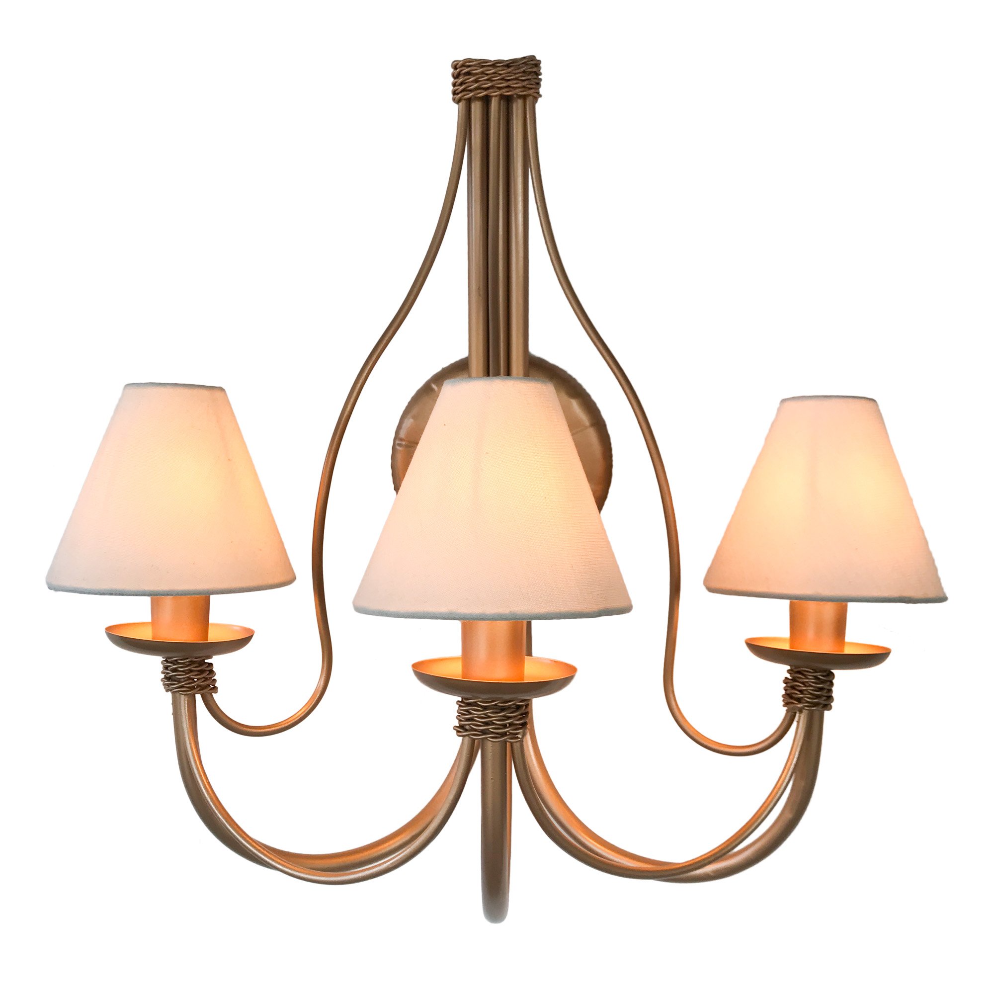 Luminária de Parede Com Cúpulas de Algodão Decoração Interna - Dourado