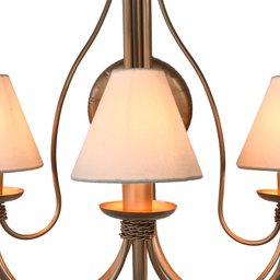 Luminária de Parede Com Cúpulas de Algodão Decoração Interna - Dourado - 4