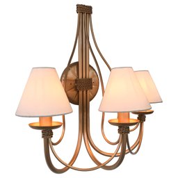 Luminária de Parede Com Cúpulas de Algodão Decoração Interna - Dourado - 3