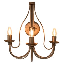 Luminária de Parede Com Cúpulas de Algodão Decoração Interna - Dourado - 8