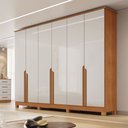 Ver imagem 1 de Guarda Roupa Casal 6 Portas sem Pés em Mdf Bianca Bianchi - Off White