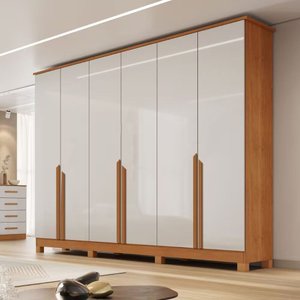Guarda Roupa Casal 6 Portas sem Pés em Mdf Bianca Bianchi - Off White