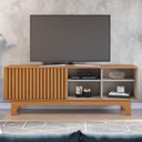 Ver imagem 1 de Rack para TV até 70 Polegadas com 1 Porta de Correr e 4 Nichos Multimóveis Crjcm-RCK006 Cinamomo/