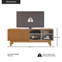 Ver imagem 3 de Rack para TV até 70 Polegadas com 1 Porta de Correr e 4 Nichos Multimóveis Crjcm-RCK006 Cinamomo/