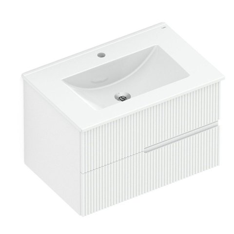 Gabinete Integrado 2 Gavetas 70x47cm com Lavatório Elite Branco