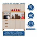 Ver imagem 7 de Armário de Cozinha 6 Portas e 3 Gavetas 100% MDF Caribe Yescasa Bege/Cinamomo/Off White