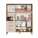 Ver imagem 6 de Armário de Cozinha 6 Portas e 3 Gavetas 100% MDF Caribe Yescasa Bege/Cinamomo/Off White