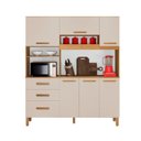 Ver imagem 2 de Armário de Cozinha 6 Portas e 3 Gavetas 100% MDF Caribe Yescasa Bege/Cinamomo/Off White