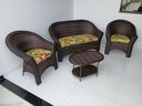 Ver imagem 3 de Conjunto Bali Aba 1 Sofá 2 Poltronas 1 Mesinha em Fibra Sintética para Jardim Varanda Área Externa