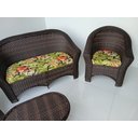 Ver imagem 2 de Conjunto Bali Aba 1 Sofá 2 Poltronas 1 Mesinha em Fibra Sintética para Jardim Varanda Área Externa