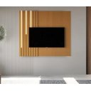 Ver imagem 1 de Painel para TV até 58 Polegadas Ripado Real com LED 100% MDF 136CMX140CM Boto Linha 2025 Nature Marrom