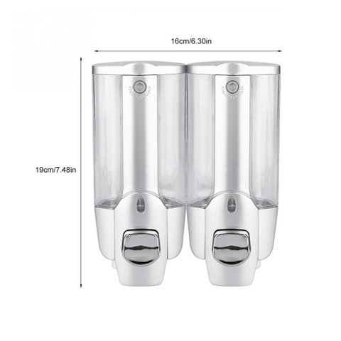 Dispenser Duplo Alcool Shampoo Gel Sabonete Liquido Hotel Shopping