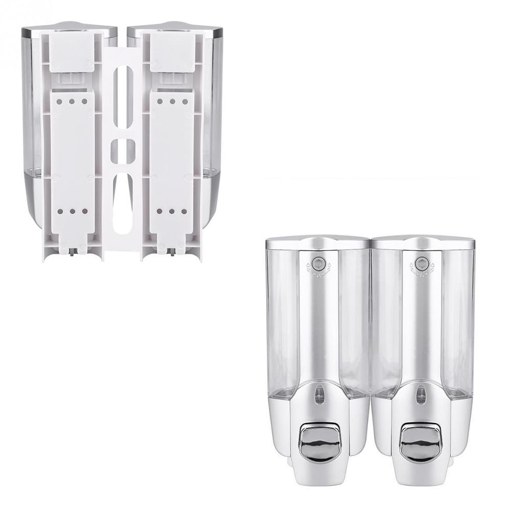 Dispenser Duplo Alcool Shampoo Gel Sabonete Liquido Hotel Shopping - 3