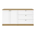 Ver imagem 2 de Kit Cômoda 3 Gavetas e Armário 2 Portas Provençais 100% MDF Infinity Branco/Savana