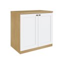 Ver imagem 4 de Kit Cômoda 3 Gavetas e Armário 2 Portas Provençais 100% MDF Infinity Branco/Savana