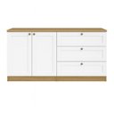 Ver imagem 2 de Kit Cômoda 3 Gavetas e Armário 2 Portas Provençais 100% MDF Infinity Branco/Savana