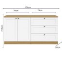 Ver imagem 3 de Kit Cômoda 3 Gavetas e Armário 2 Portas Provençais 100% MDF Infinity Branco/Savana