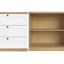 Ver imagem 6 de Kit Cômoda 3 Gavetas e Armário 2 Portas Provençais 100% MDF Infinity Branco/Savana