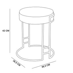 Kit 2 Puffs Dara Suede Rosa Base Industrial Dourado - 6