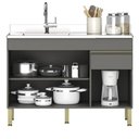 Ver imagem 4 de Armário de Cozinha 4 Peças Balcão com Pia 150cm Lina18 K02 Gris/Freijó - Mpozenato