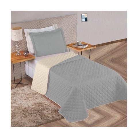 Cobre Leito D.Face 1 Porta Prata Solteiro