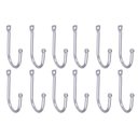 Ver imagem 1 de Kit 12 Ganchos Multiuso para Fixação Parede Porta Cabideiro Aço Cromado