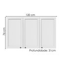 Ver imagem 3 de Armario Aereo 120 Cm 3 Portas Unna Branco Poliman