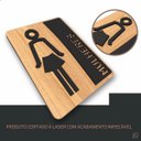 Ver imagem 2 de Placa para Banheiro Plaquinha Mulheres Cor Preto