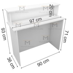 BALCÃO APOIO LOJA M22.2020.B 100% MDF(CAIXA, LOJA, ORGANIZA) MUNDI MOVEIS Branco - 4