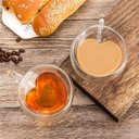 Ver imagem 4 de Xicara Coracao Vidro Duplo 260ml Grande Cafe Cha Coracao Caneca com Alca Romantica Copo Capuccino Vi