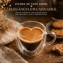 Ver imagem 3 de Xicara Coracao Vidro Duplo 260ml Grande Cafe Cha Coracao Caneca com Alca Romantica Copo Capuccino Vi