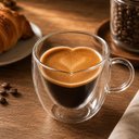 Ver imagem 5 de Xicara Coracao Vidro Duplo 260ml Grande Cafe Cha Coracao Caneca com Alca Romantica Copo Capuccino Vi