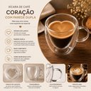 Ver mais imagens de Xicara Coracao Vidro Duplo 260ml Grande Cafe Cha Coracao Caneca com Alca Romantica Copo Capuccino Vi