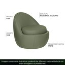 Ver imagem 4 de Poltrona Decorativa Orgânica Kaira Base Fixa Linho Verde Claro - Casaepoltrona