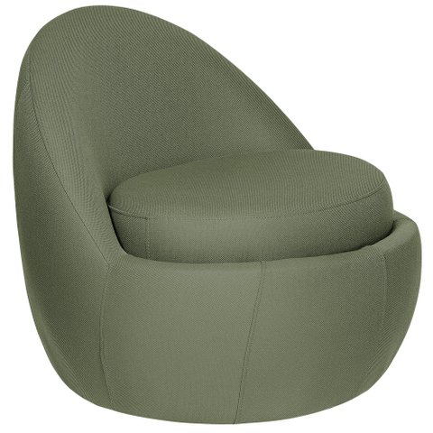 Poltrona Decorativa Orgânica Kaira Base Fixa Linho Verde Claro - Casaepoltrona