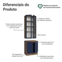 Ver imagem 4 de Kit Balcão + Cristaleira 70 Cm Vik Madesa 02 Rustic/azul