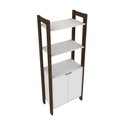Ver imagem 3 de Estante Multiuso com 2 Portas Branco/nogal Tecnomobili Az1009 Cor: Branco/nogal