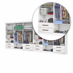 Closet Casal Duplo Lu 12 Portas 8 Gavetas - 7