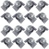 Kit 16 Chapinhas Chapa Inclinada 15º com Tubo Fixação Pés Palito Rosca 5/16 Zincada - 1