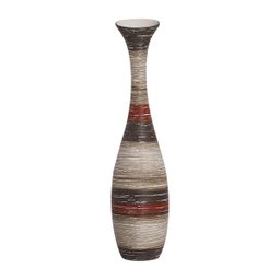 Vaso Decorativo de Mesa Textura Rústica Vermelho e Palha Vanguard G Terracota - 2