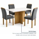 Ver imagem 5 de Conjunto Sala de Jantar 4 Lugares Retangular Tampo Vidro MDF 120x80cm Mesa e Cadeiras Carol