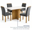 Ver imagem 5 de Conjunto Sala de Jantar 4 Lugares Retangular Tampo Vidro MDF 120x80cm Mesa e Cadeiras Carol