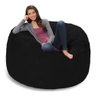 Puff Grande Redondo Gigante sem Enchimento em Suede 1M para Sala - Preto - 2