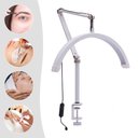 Ver imagem 1 de Luminaria Meia Lua Estetica Mesa Spa Arco 3 Tons Ajustavel Salao Beleza Suporte Celular Limpeza